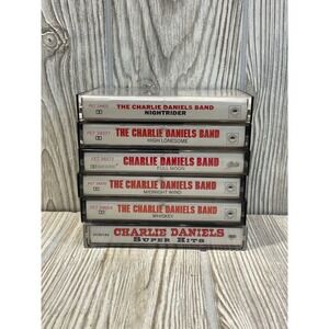 Charlie Daniels Band 6 Cassette Tape Lot Super Hits Midnight Wind Full Moon Epic